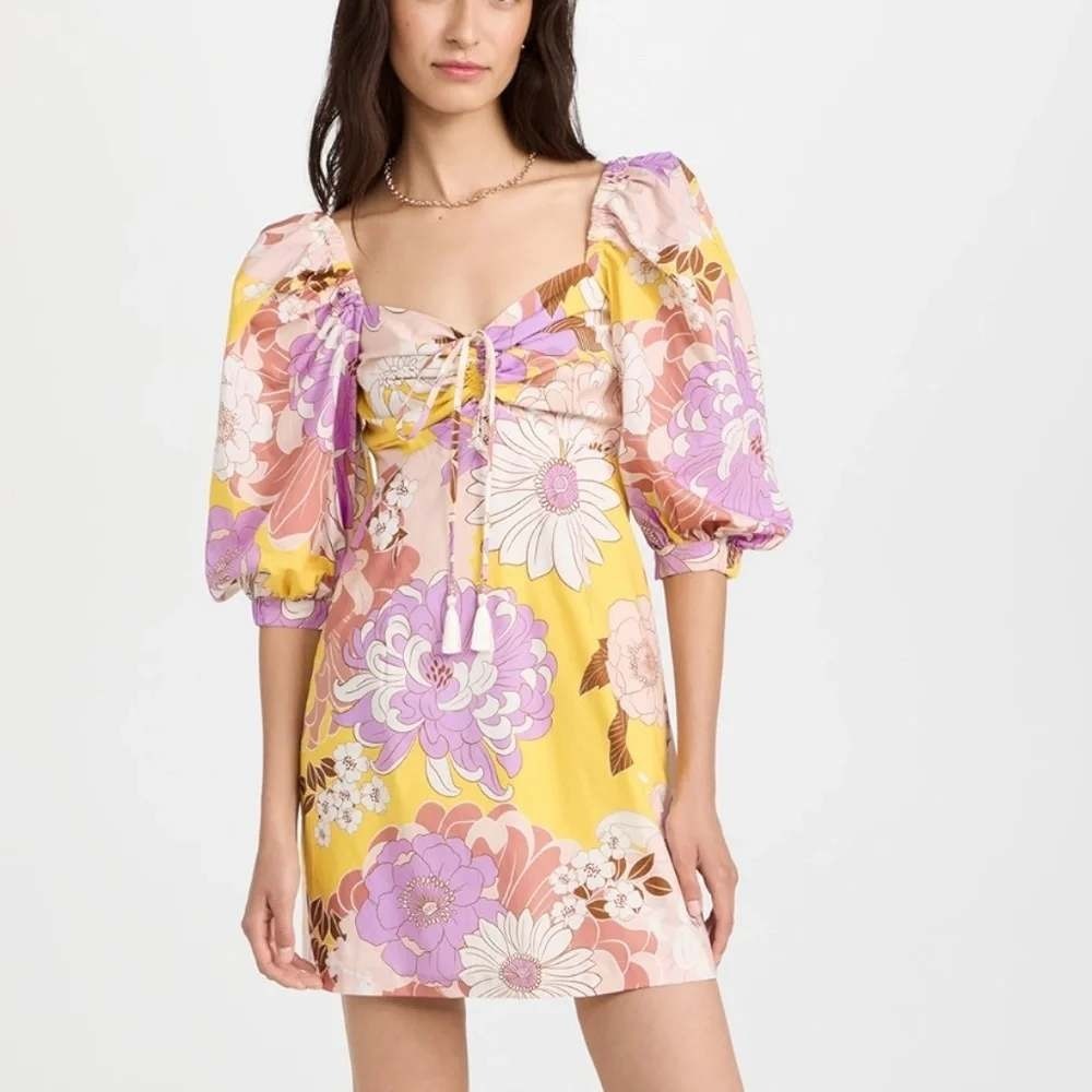 Cara Cara Erin Dress Lavender Retro Dahlia Size Large